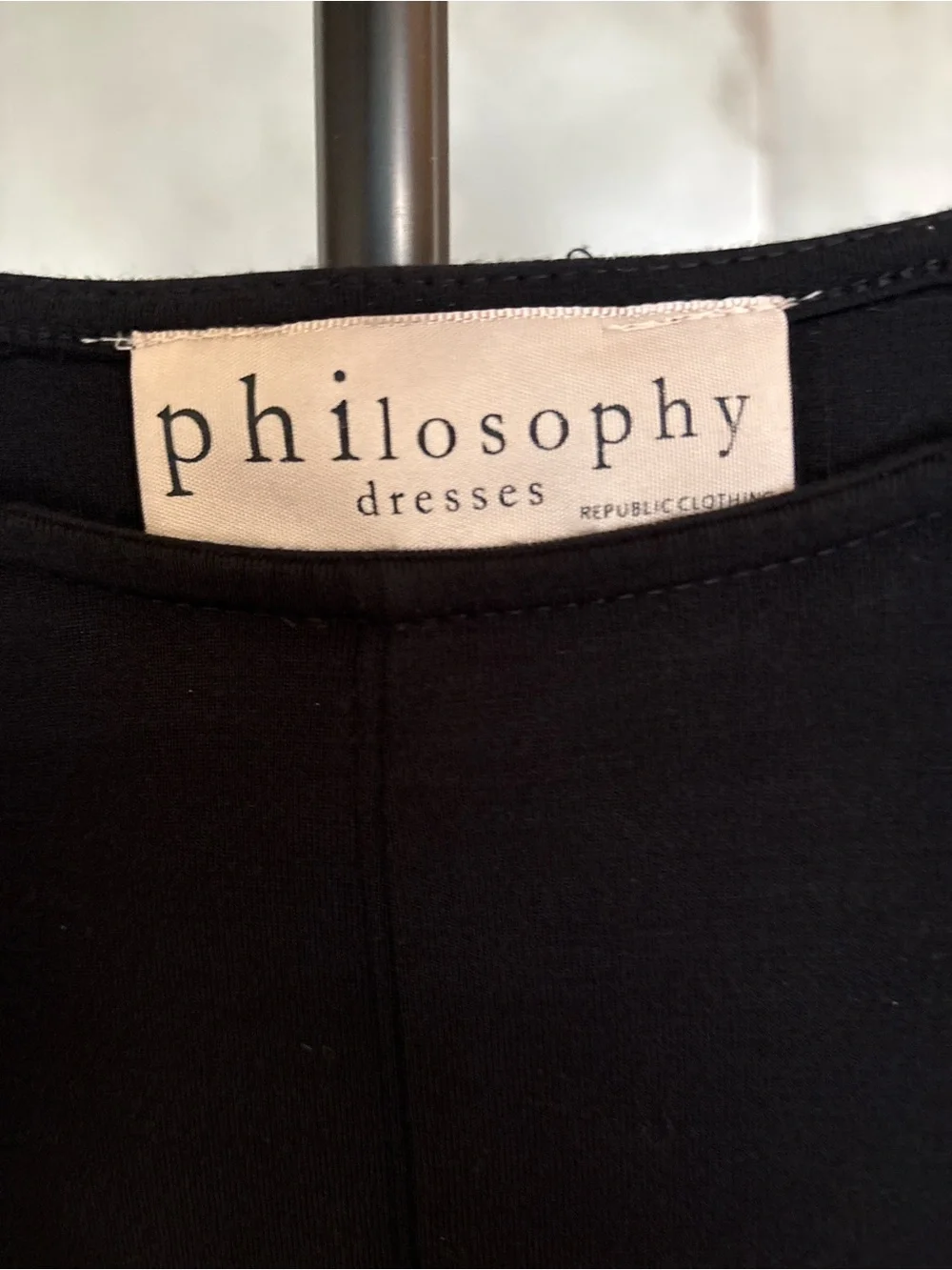 Philosophy‎ Dresses Black Asymmetrical Hem Modal Tunic Dress Minimalist